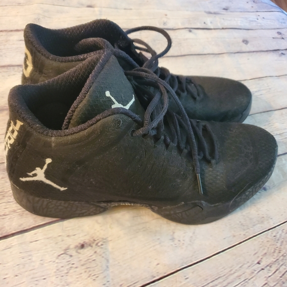 NIKE AIR JORDAN XX9 BLACKOUT MEN'S BLACK WITH WHITE NUMBER SIZE